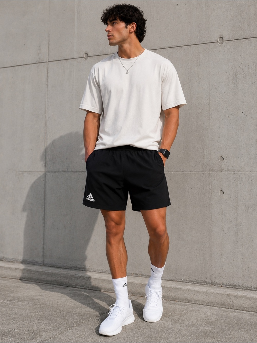 Adidas Black Climalite Woven Drawstring Unlined Athletic Shorts Size Medium